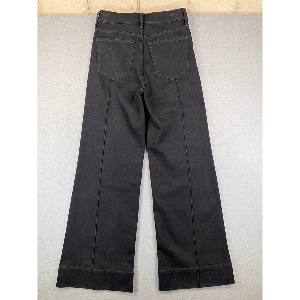 J.Crew Womens Wide Leg Trouser Jeans Black High Rise Seam Detail Size 27 - Picture 7 of 8